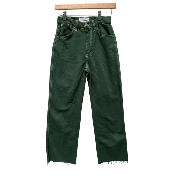 Reformation Cowboy High Rise Straight Leg Jeans in Emerald Green 23 - Picture 1 of 9
